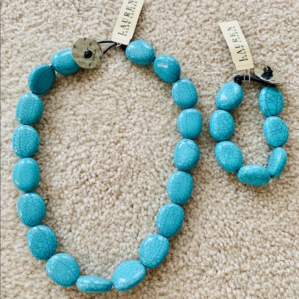 Ralph Lauren Turquoise necklace & bracelet set